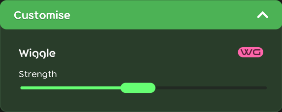 Wiggle customisation options in the game client